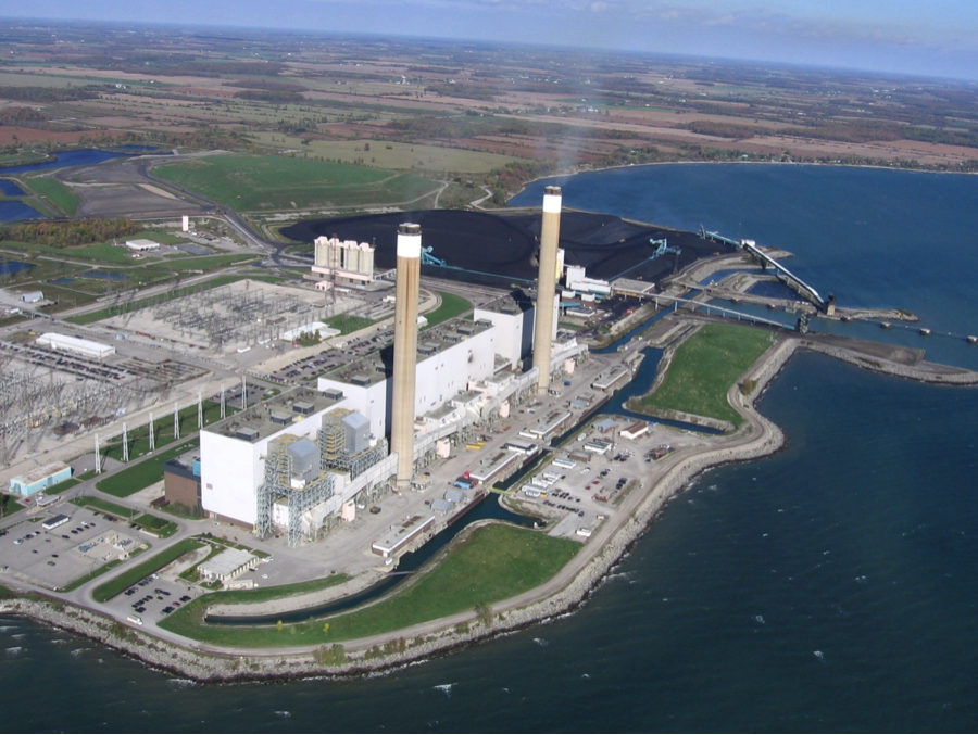 Nanticoke, coal-fired thermal generating station in Ontario, Canada, with a total capacity of 3,920 MW, was once the largest coal plant in North America. It will no longer burn coal, by the end of 2013 (Photo by Ontario Power Generation).